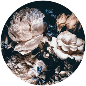 Muurcirkel Bloemen Stilleven Boeket Rozen – Muursticker & Behangcirkel