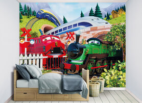 Treinen - Posterbehang – Kinderbehang - XXL (305 x 244 cm) – 6 Panelen