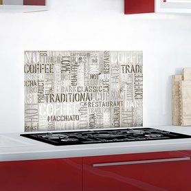 Keuken Achterwand Sticker Koffie (teksten) (47 x 65 cm)